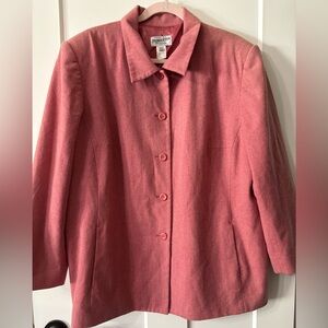 Pendleton Vibtage Plus Blush Pink 100% Virgin Wool Blazer Jacket‎ 20W
